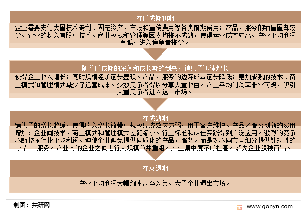 各生命周期阶段的产业特征