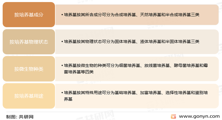 微生物培养基分类方式及主要品类