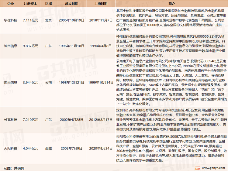 中国银行业IT解决方案市场主要企业介绍