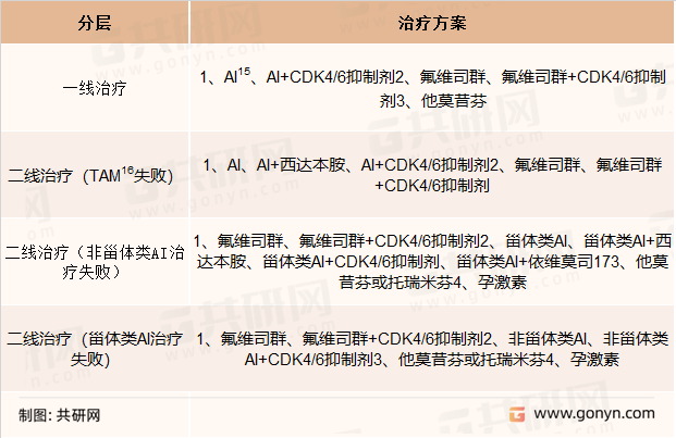 中国ER阳性、HER2阴性乳腺癌患者主要治疗方案