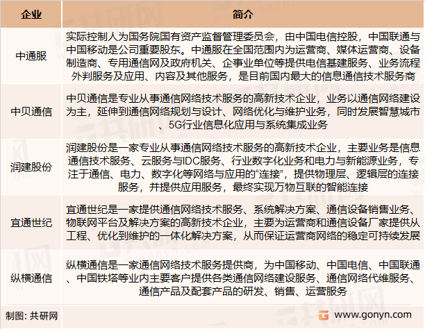 信息通信技术服务主要企业