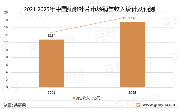 2021-2025年中国疝修补片市场销售收入统计及预测