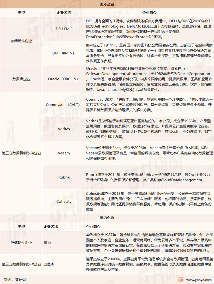 国内外数据复制软件主要企业介绍