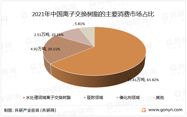 2021年中国离子交换树脂的主要消费市场占比