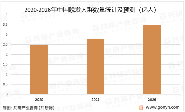 2020-2026年中国脱发人群数量统计及预测