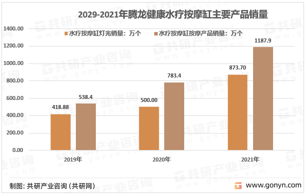 2029-2021年腾龙健康水疗按摩缸主要产品销量