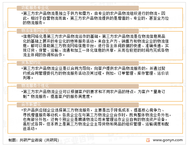 第三方农产品物流模式的基本特征