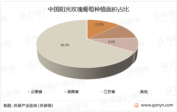 中国阳光玫瑰葡萄种植面积占比