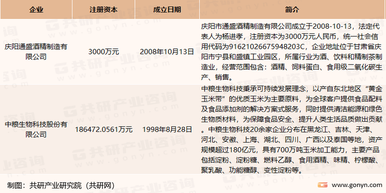 我国主要发酵酒精生产商介绍