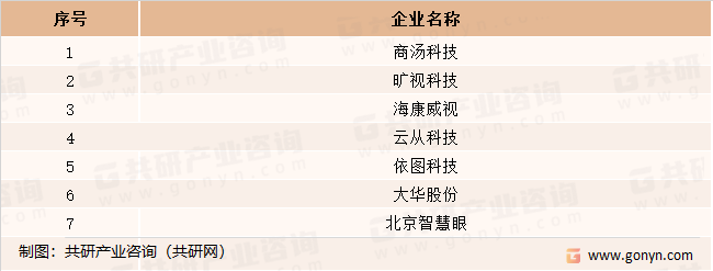 中国计算机视觉市场竞争格局分析