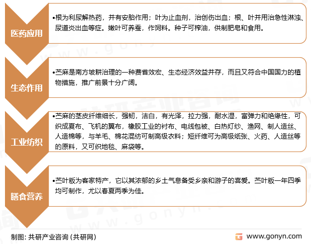 苎麻主要价值