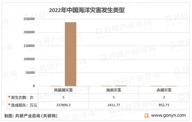 2022年中国海洋灾害发生类型