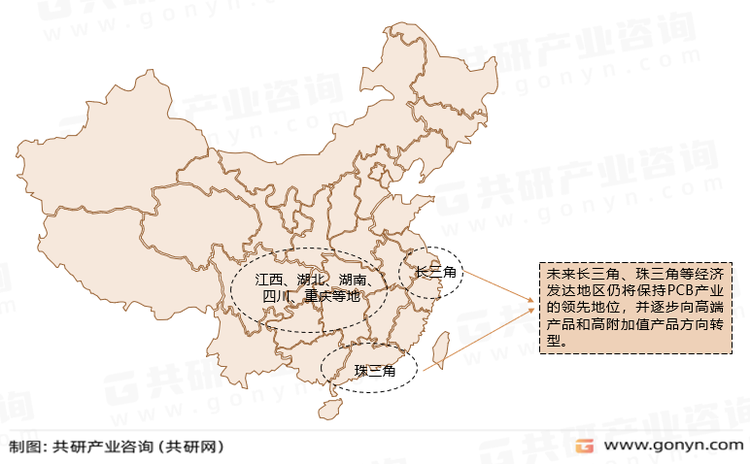 我国PCB产能分布