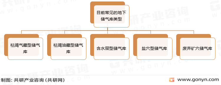 目前常见的地下储气库类型