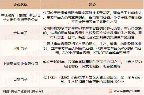 国内钽电解电容器主要生产企业