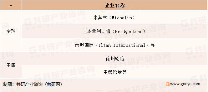 全球及中国农业轮胎市场竞争格局