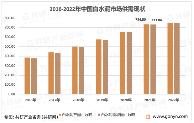 2016-2022年中国白水泥市场供需现状