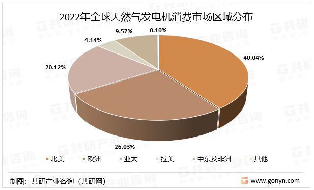 2022年天然气发电机消费市场区域分布