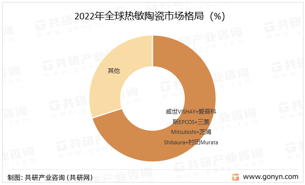 2022年全球热敏陶瓷市场格局（%）