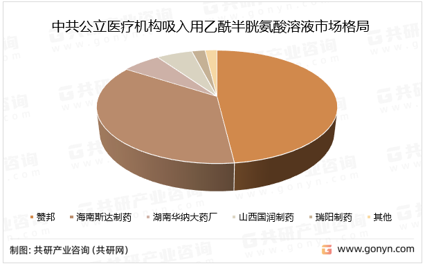 中共公立医疗机构吸入用乙酰半胱氨酸溶液市场格局