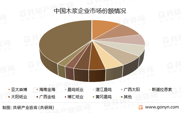 中国木浆企业市场份额情况
