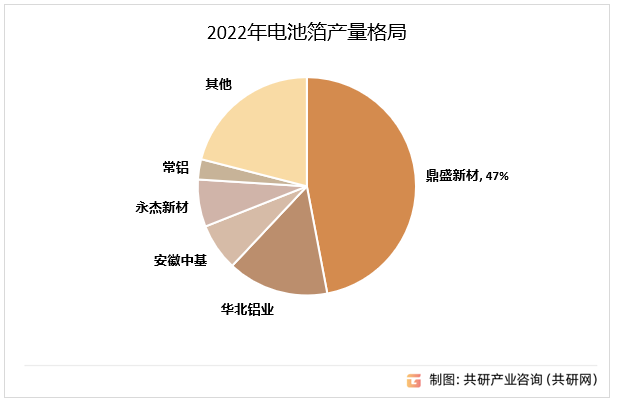 2022年电池箔产量格局