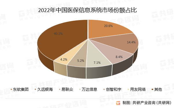 2022年中国医保信息系统市场份额占比