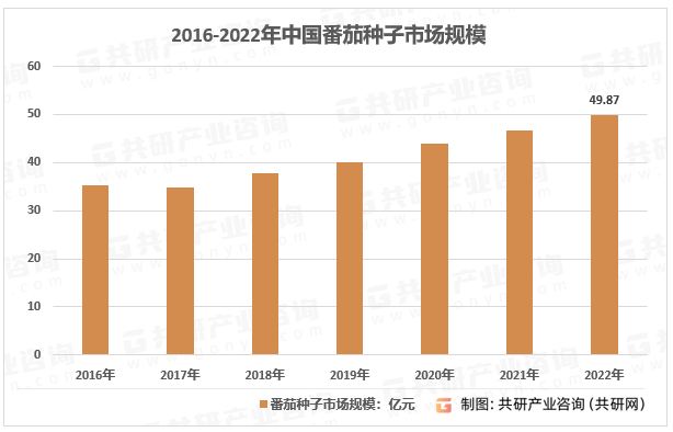 2016-2022年中国番茄种子市场规模