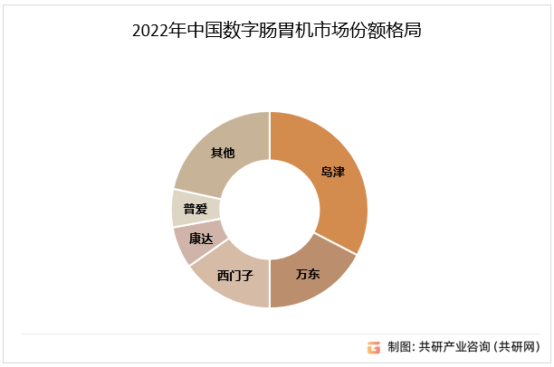 2022年中国数字肠胃机市场份额格局