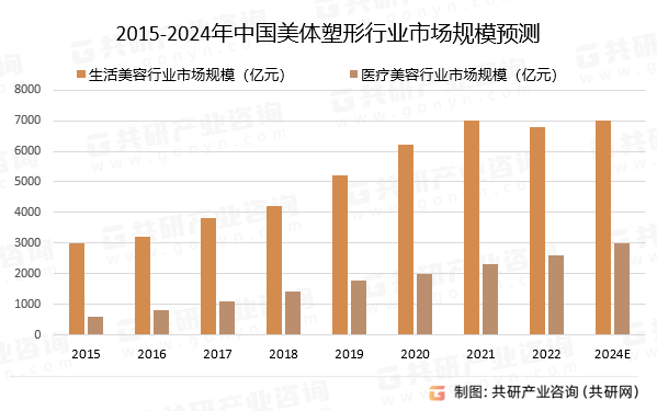 2015-2022年中国美体塑形行业市场规模预测