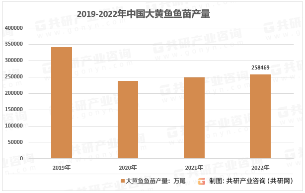 2019-2022年中国大黄鱼鱼苗产量