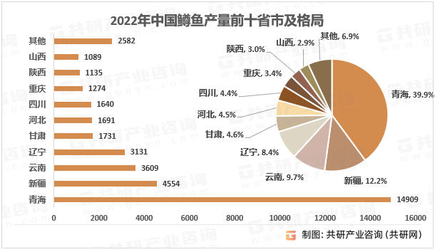 2022年中国鳟鱼产量前十省市及格局