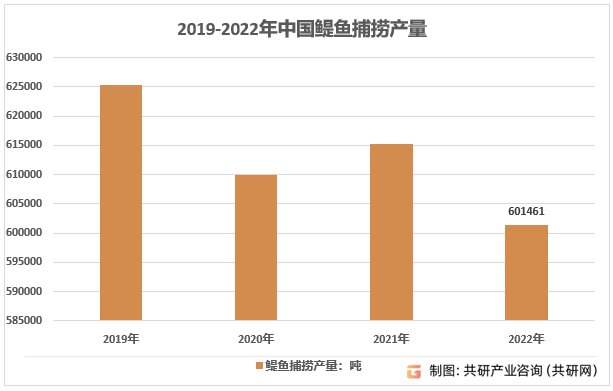 2019-2022年中国鳀鱼捕捞产量