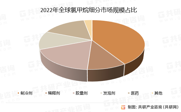 2022年全球氯甲烷细分市场规模占比