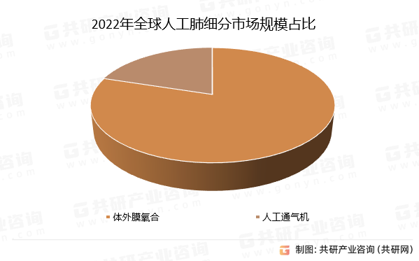 2022年全球人工肺细分市场规模占比