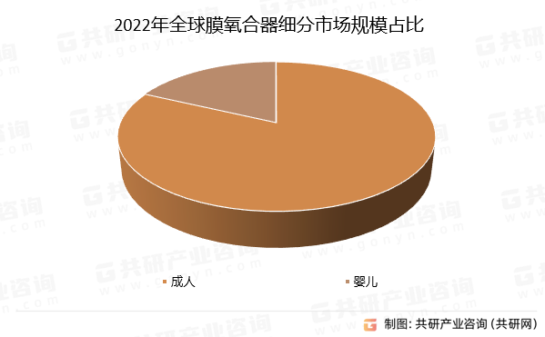 2022年全球膜氧合器细分市场规模占比