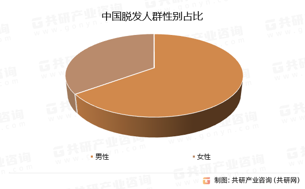 中国脱发人群性别占比
