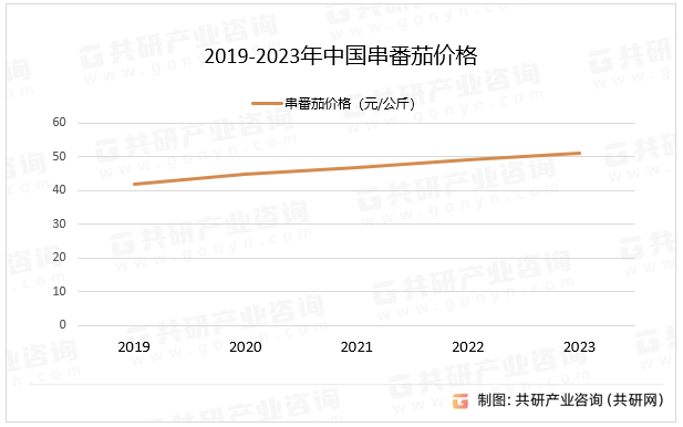 2019-2023年中国串番茄价格
