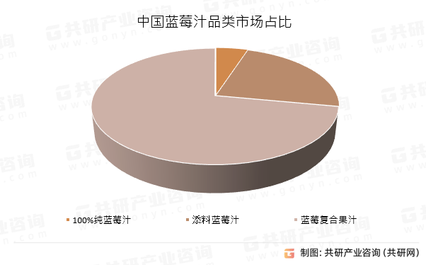 中国蓝莓汁品类市场占比