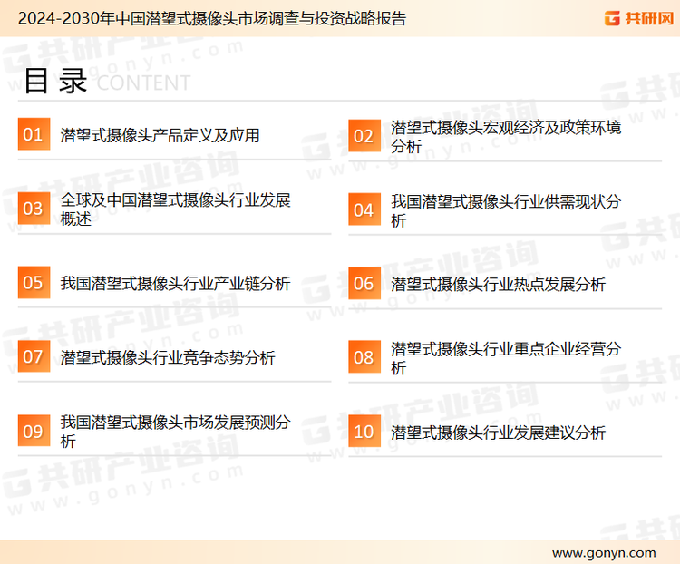 为确保潜望式摄像头行业数据精准性以及内容的可参考价值，共研产业研究院团队通过上市公司年报、厂家调研、经销商座谈、专家验证等多渠道开展数据采集工作，并运用共研自主建立的产业分析模型，结合市场、行业和厂商进行深度剖析，能够反映当前市场现状、热点、动态及未来趋势，使从业者能够从多种维度、多个侧面综合了解当前潜望式摄像头行业的发展态势。