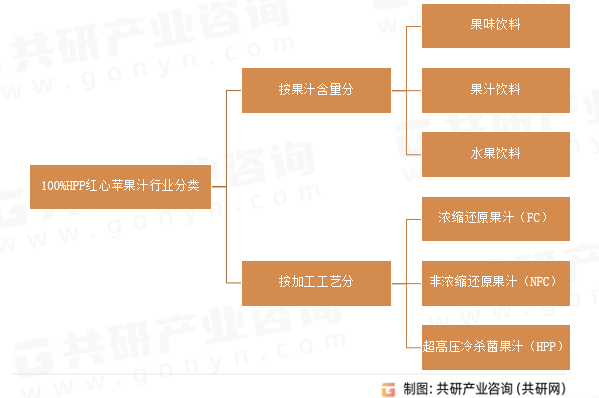 100%HPP红心苹果汁行业分类