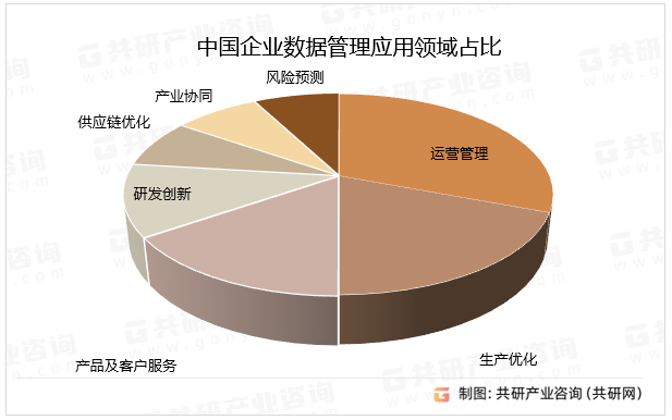 中国企业数据管理应用领域占比