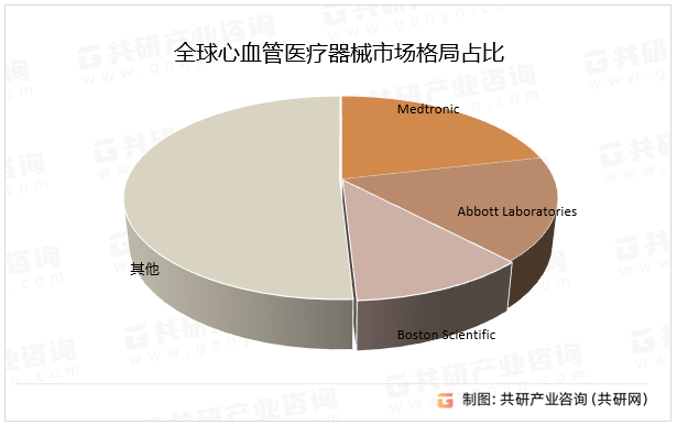 全球心血管医疗器械市场格局占比