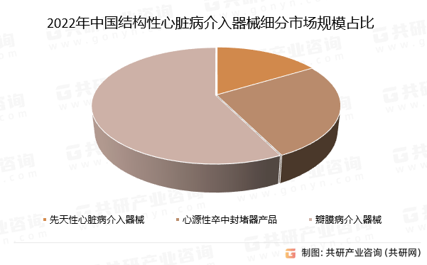2022年中国结构性心脏病介入器械细分市场规模占比
