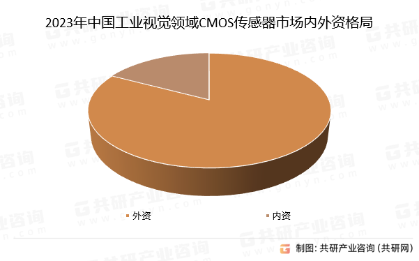 2023年中国工业视觉领域CMOS传感器市场内外资格局(按规模)