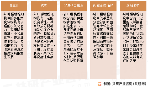 针叶樱桃提取物功效