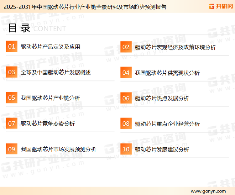 为确保驱动芯片行业数据精准性以及内容的可参考价值，共研产业研究院团队通过上市公司年报、厂家调研、经销商座谈、专家验证等多渠道开展数据采集工作，并运用共研自主建立的产业分析模型，结合市场、行业和厂商进行深度剖析，能够反映当前市场现状、热点、动态及未来趋势，使从业者能够从多种维度、多个侧面综合了解当前驱动芯片行业的发展态势。