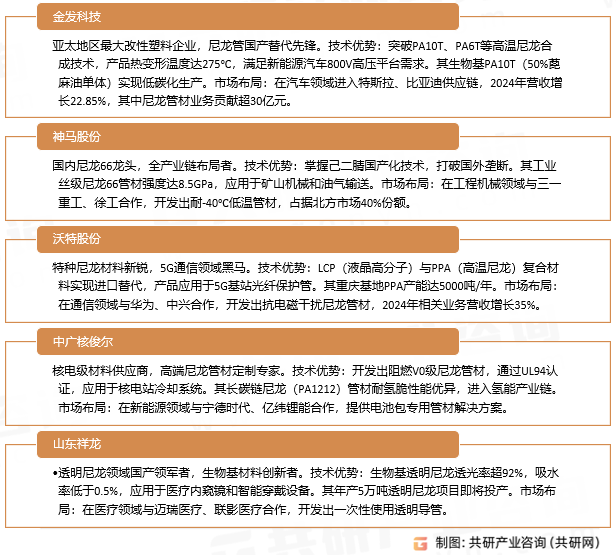 中国主要尼龙管企业概况