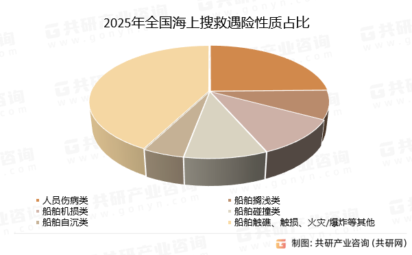 2025年全国海上搜救遇险性质占比