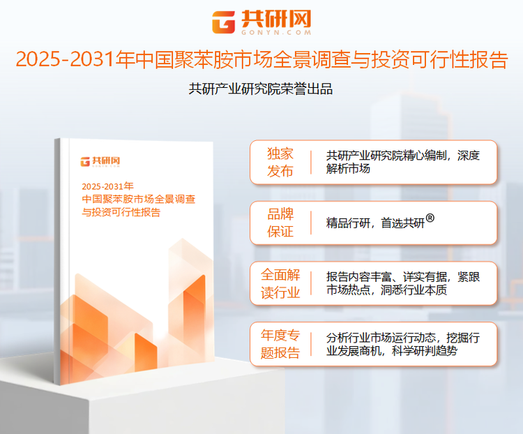 共研产业研究院通过对公开信息分析、业内资深人士和相关企业高管的深度访谈，以及分析师专业性判断和评价撰写了《2025-2031年中国聚苯胺市场全景调查与投资可行性报告》。本报告为聚苯胺企业决策人及投资者提供了重要参考依据。